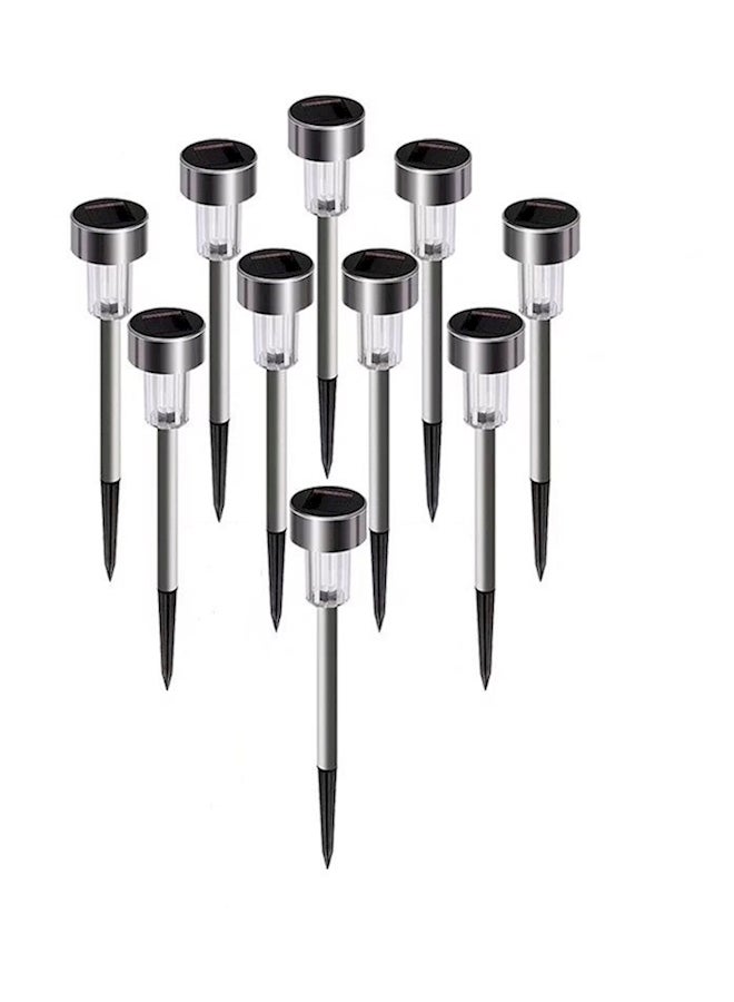 10-Piece Stainless Steel Solar Lights Multicolour