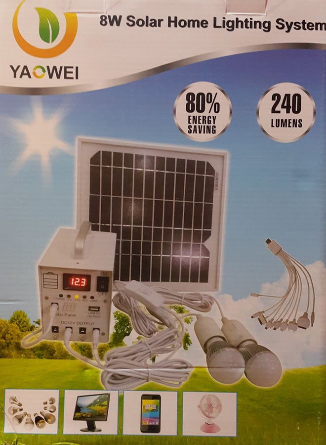 Solar Lighting System White 8x19centimeter