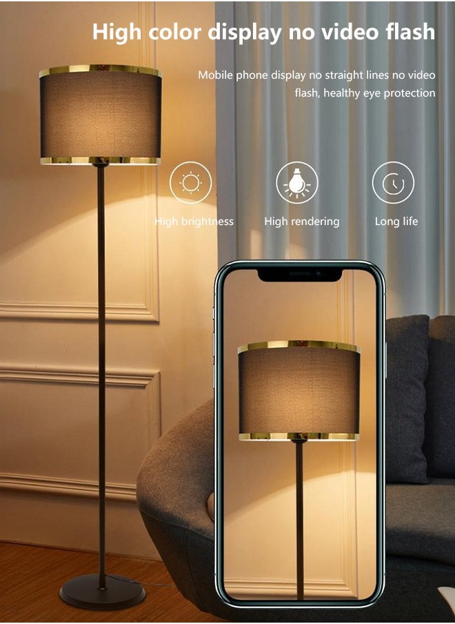 Floor lamp durable eye protection black Nordic fabric remote control dimmable living room lamp suitable for living room sofa side bedroom