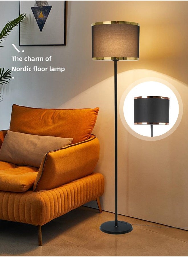 Floor lamp durable eye protection black Nordic fabric remote control dimmable living room lamp suitable for living room sofa side bedroom