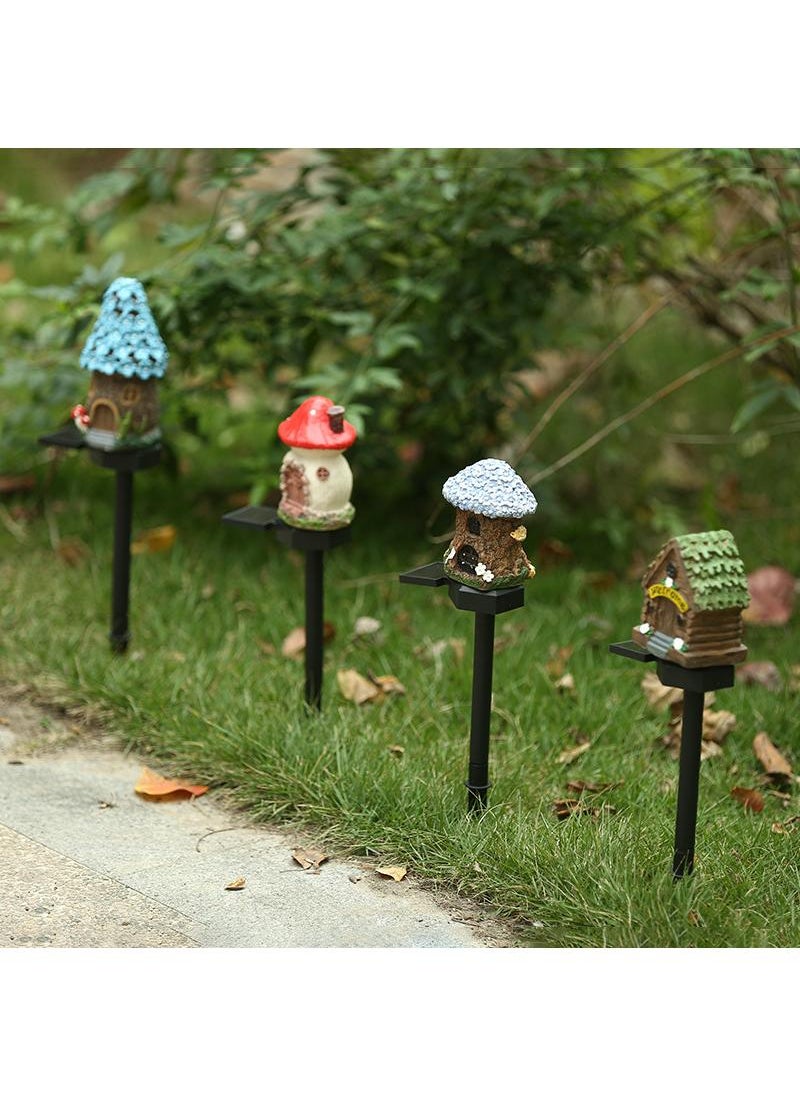 7 Pcs New Solar Mushroom Lamp Lawn Landscape Lamp Outdoor Insert Floor Lamp Garden Decorative Lamp Cartoon House Lamp