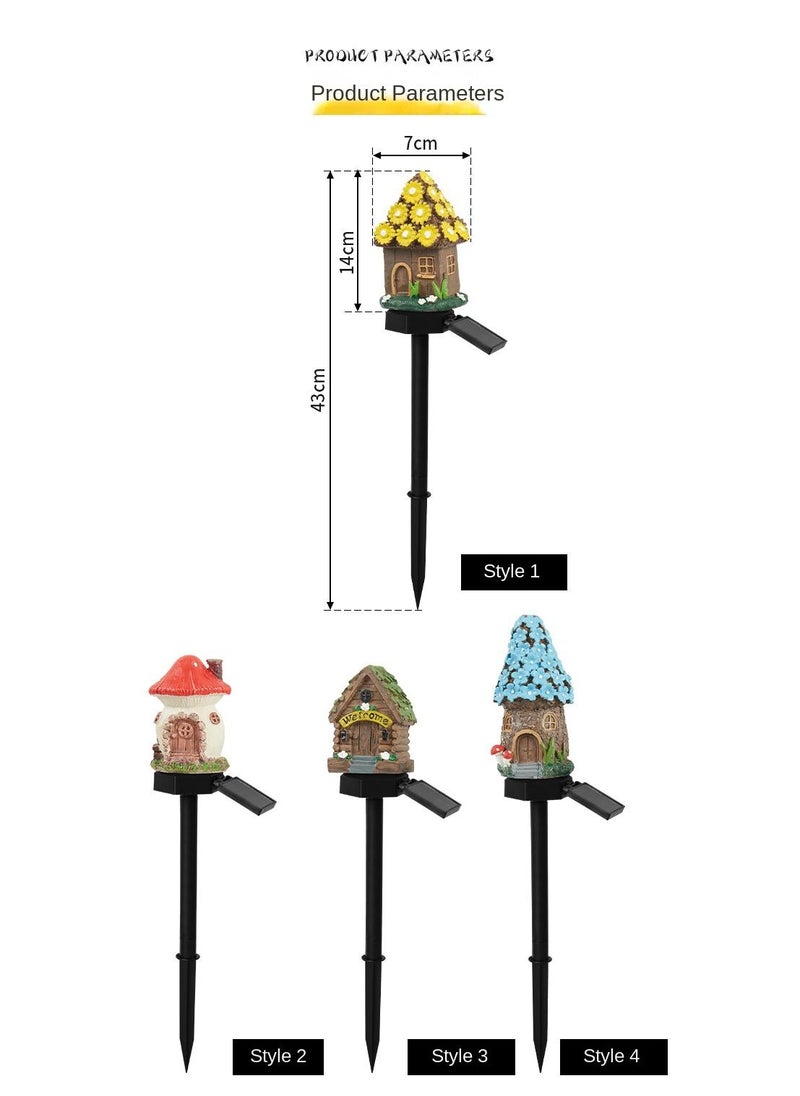 7 Pcs New Solar Mushroom Lamp Lawn Landscape Lamp Outdoor Insert Floor Lamp Garden Decorative Lamp Cartoon House Lamp