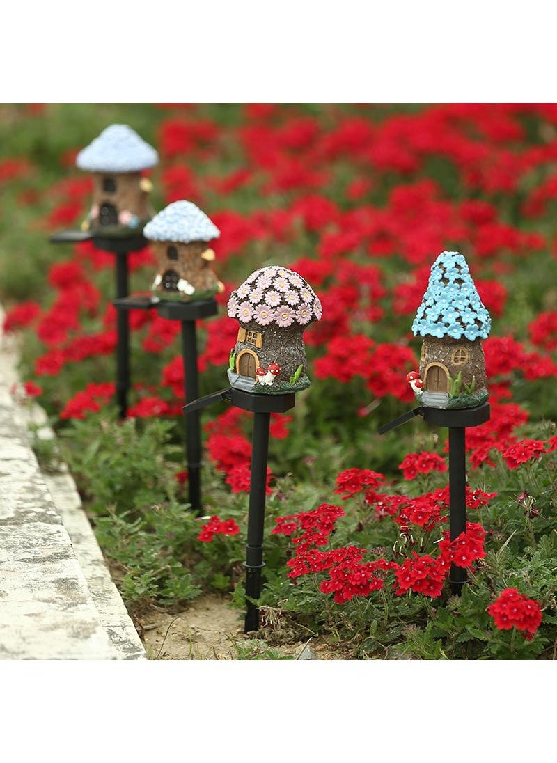 7 Pcs New Solar Mushroom Lamp Lawn Landscape Lamp Outdoor Insert Floor Lamp Garden Decorative Lamp Cartoon House Lamp