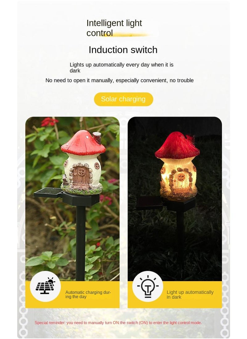 7 Pcs New Solar Mushroom Lamp Lawn Landscape Lamp Outdoor Insert Floor Lamp Garden Decorative Lamp Cartoon House Lamp