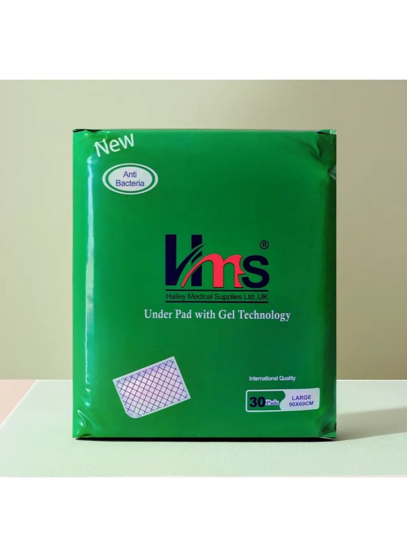 Underpads with Gel Technology for Adult - Bed pads - 180 pads - Large 90x60 cm.