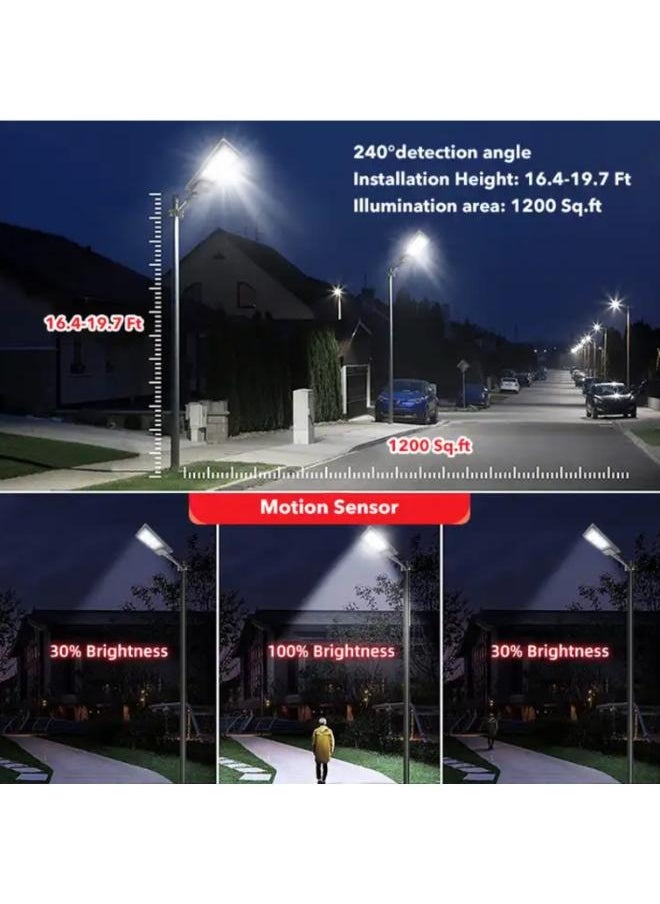 3000W Solar Street Light Dusk to Dawn with Remote Control Motion Sensor Solar Lights Outdoor Waterproof, Perfect for Patio, Shed, Garden, Backyard