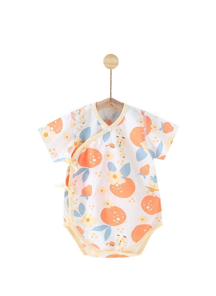 (80cm)Baby short-sleeve bodysuit, summer thin style, newborn clothes, pure cotton seamless baby jumpsuits, triangle romper