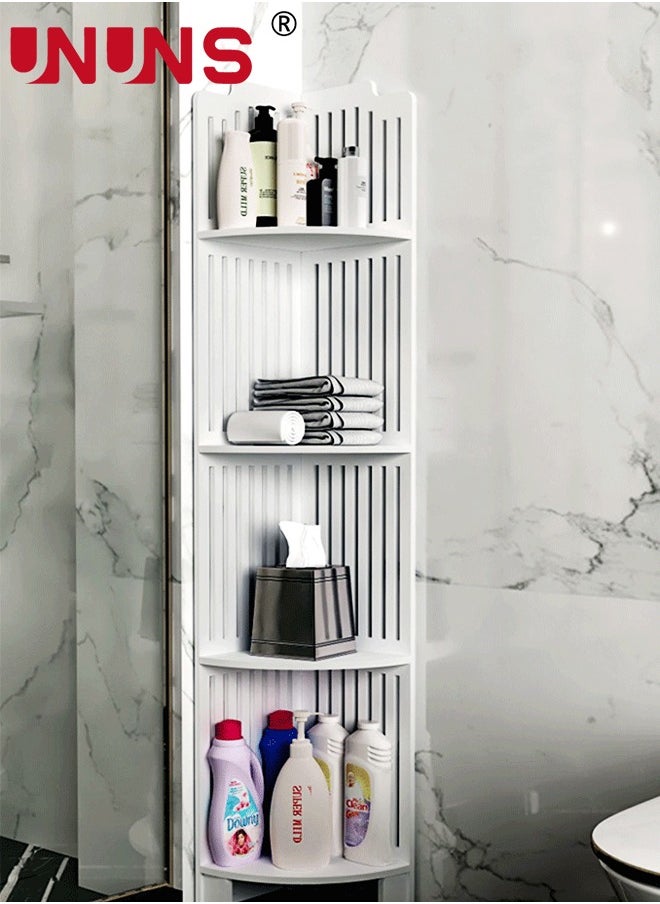 4 Tiers Corner Shelf Rack,Toilet Paper Stand For Bathroom Organizer,Toilet Vanity Cabinet,Narrow Bath Sink Organizer,Towel Storage Shelf For Paper Holder,White