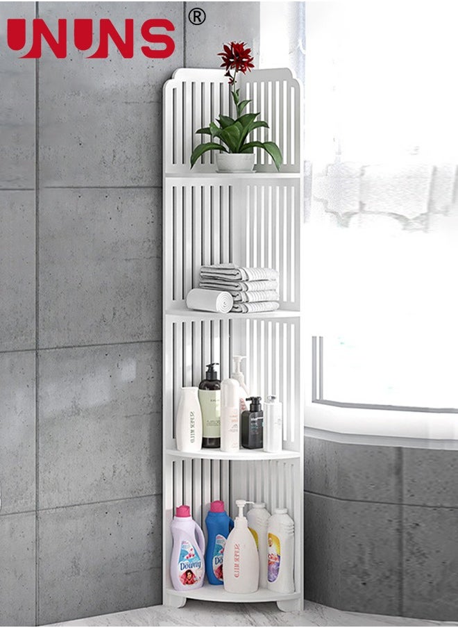 4 Tiers Corner Shelf Rack,Toilet Paper Stand For Bathroom Organizer,Toilet Vanity Cabinet,Narrow Bath Sink Organizer,Towel Storage Shelf For Paper Holder,White