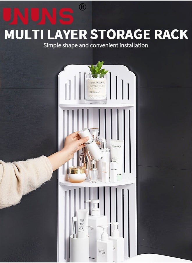 4 Tiers Corner Shelf Rack,Toilet Paper Stand For Bathroom Organizer,Toilet Vanity Cabinet,Narrow Bath Sink Organizer,Towel Storage Shelf For Paper Holder,White