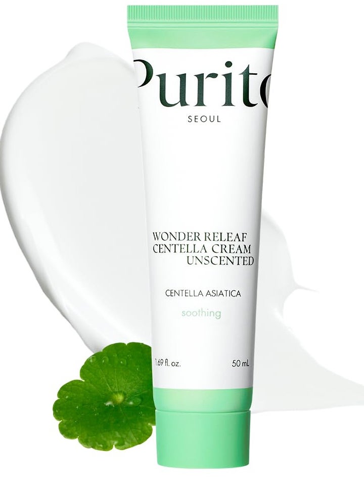 PURITO Centella Unscented Cream, Korean Centella, for All Skin Types, Soothing, Facial Cream for Face, K-Beauty, Korean Skin Care, 50ml