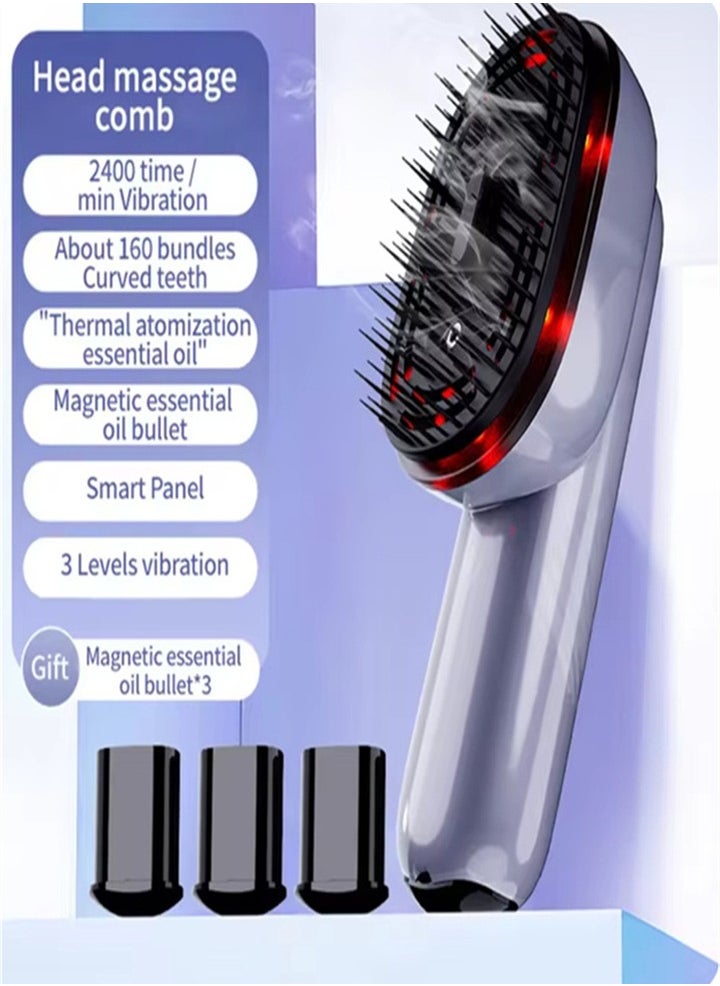 Upgraded version, electric portable scalp massage comb, unique essential oil atomization function, massage the scalp while nourishing the hair, deep massage, relieve head pressure, relax muscles