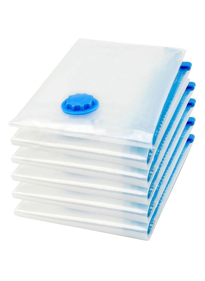 7-Piece Vacuum Storage Bag With Suction Pump Set Clear/Blue/Yellow 70x100cm