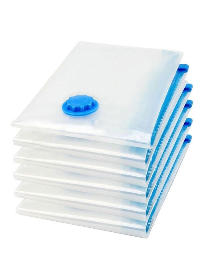 7-Piece Vacuum Storage Bag With Suction Pump Set Clear/Blue/Yellow 70x100cm