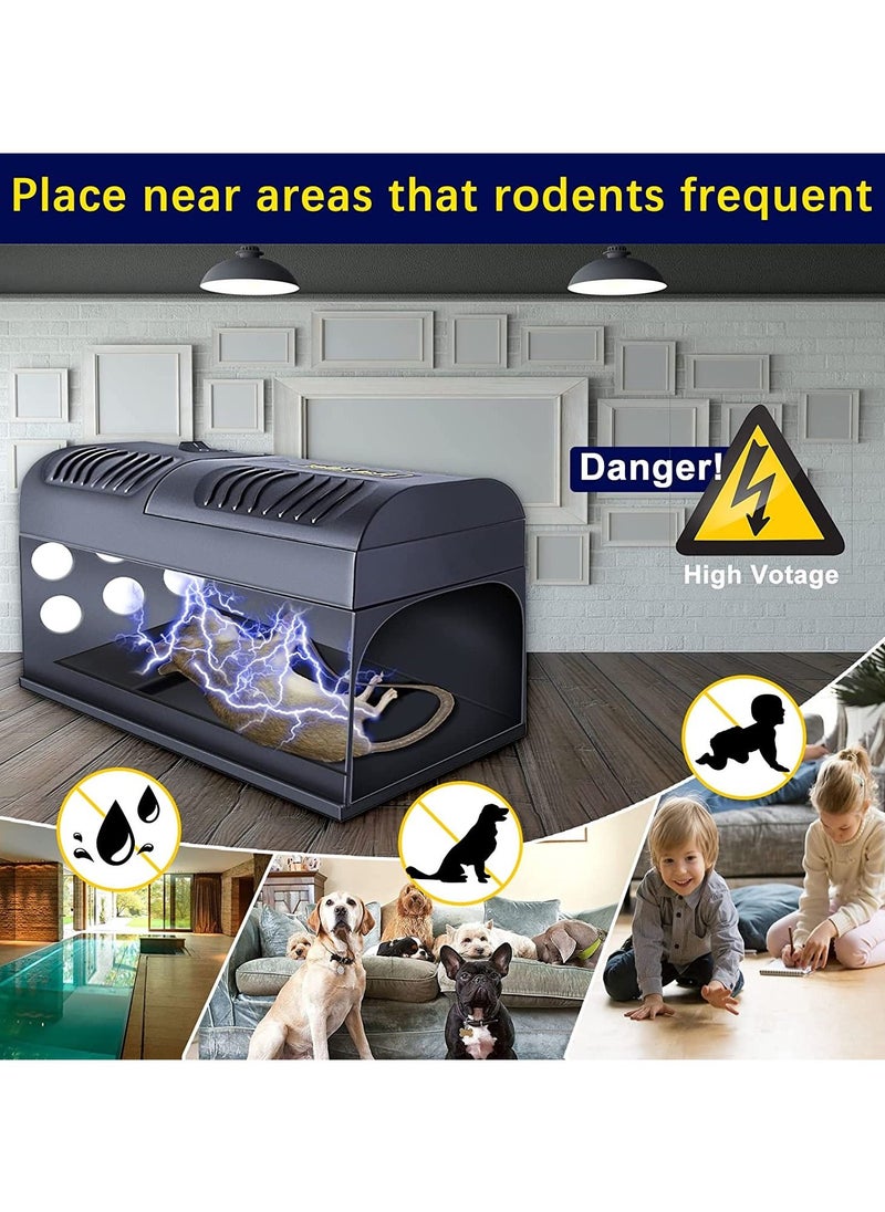 Mouse Trap Electric Rat Trap - Indoor Pest Control Rodent Zapper for Home Safe & Clean