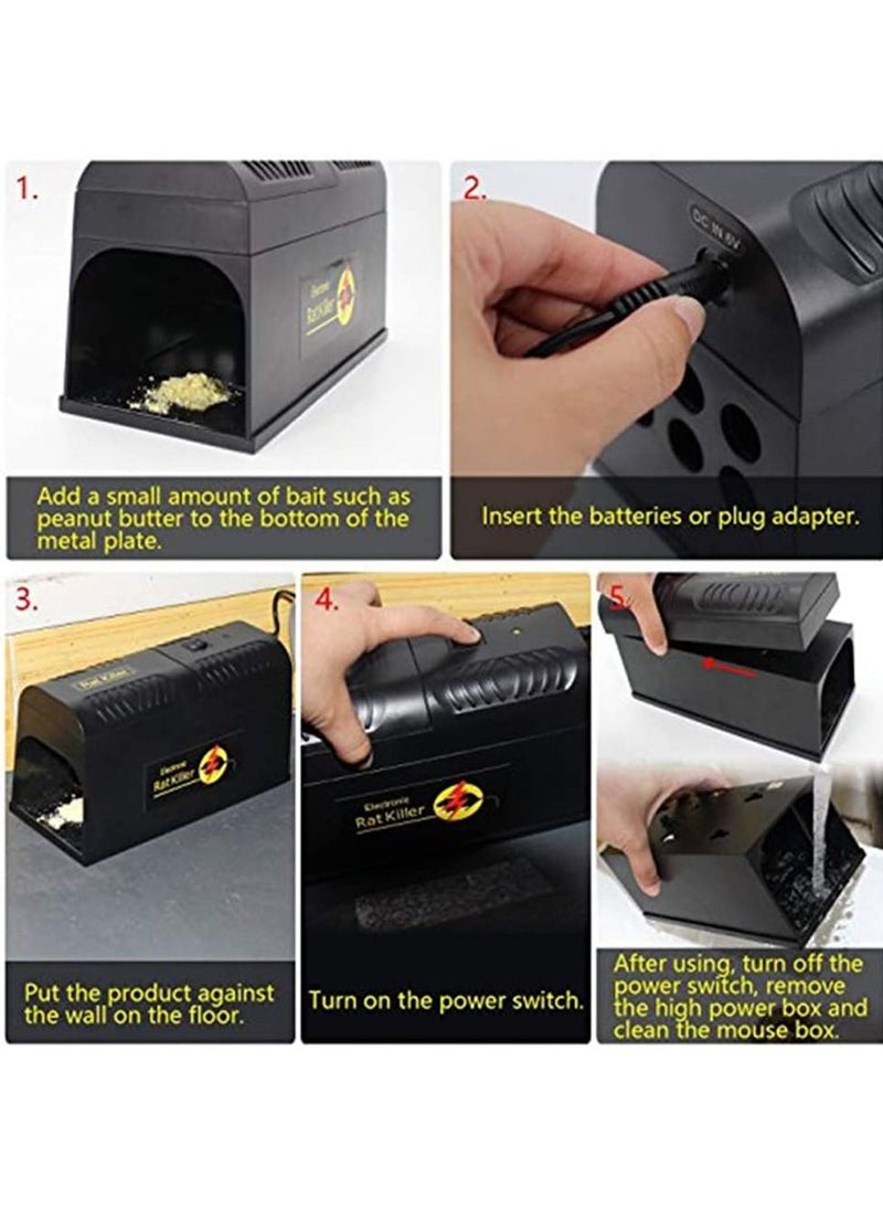 Mouse Trap Electric Rat Trap - Indoor Pest Control Rodent Zapper for Home Safe & Clean