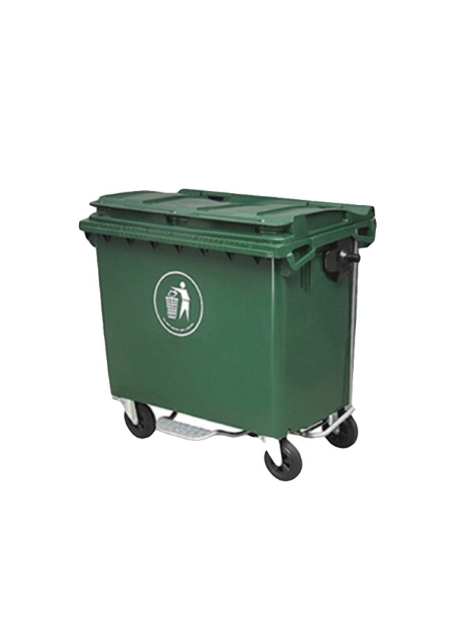 Heavy Duty Trash Bin 660L Green/Black 119x130x103cm