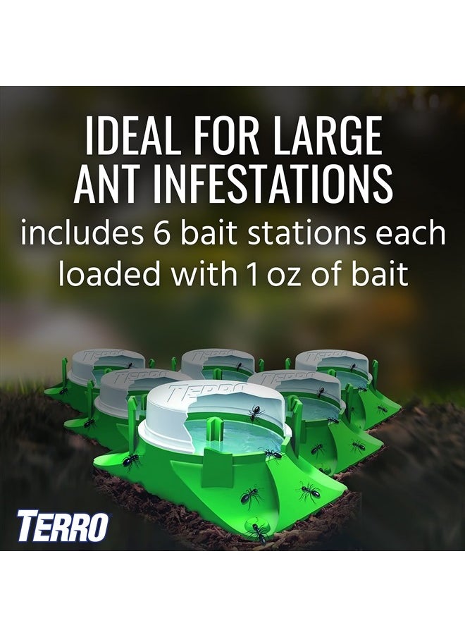 TERRO T1804SR Outdoor Ready-to-Use Liquid Ant Bait Killer and Trap - Kills Common Household Ants - 8 Bait Stations