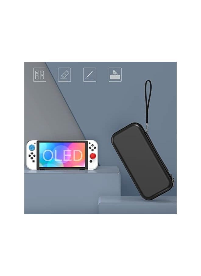 Case Compatible with Nintendo Switch OLED Model, 9 in 1 Accessories Kit for 2021 Nintendo Switch OLED Model with Dockable Protective Case Cover, HD Switch Screen Protector and Thumb Grip Caps