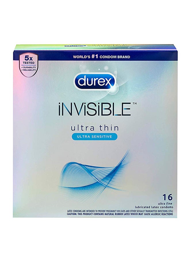 16-Piece Ultra Thin Lubricated Natural Latex Condoms