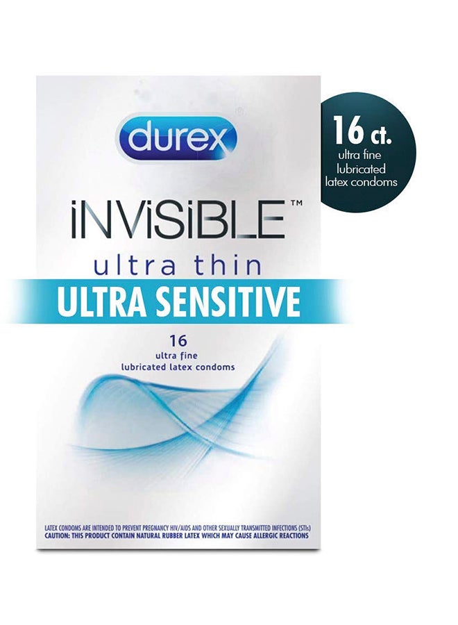 16-Piece Ultra Thin Lubricated Natural Latex Condoms