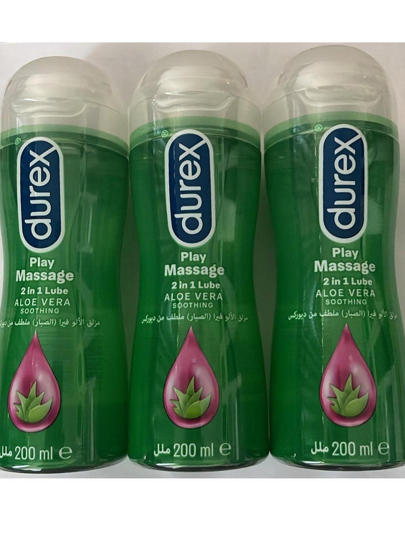 Play-Massage Aloe Vera 2-In-1 Lube 200ml(Pack of 3)