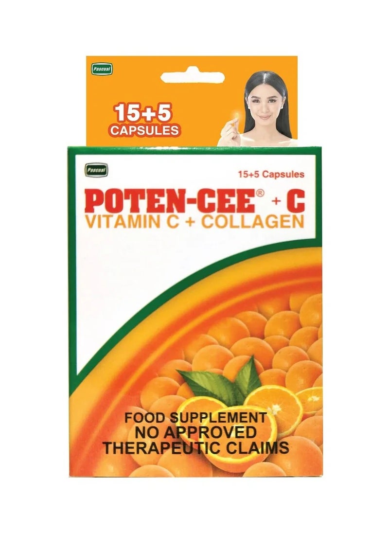 Poten-Cee + C Vitamin C + Collagen (15+5 Capsules)