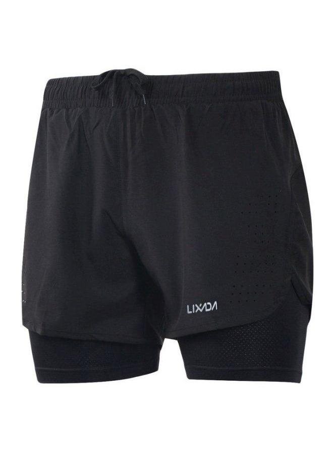 2-In-1  Breathable Jogging Cycling Shorts With Longer Liner