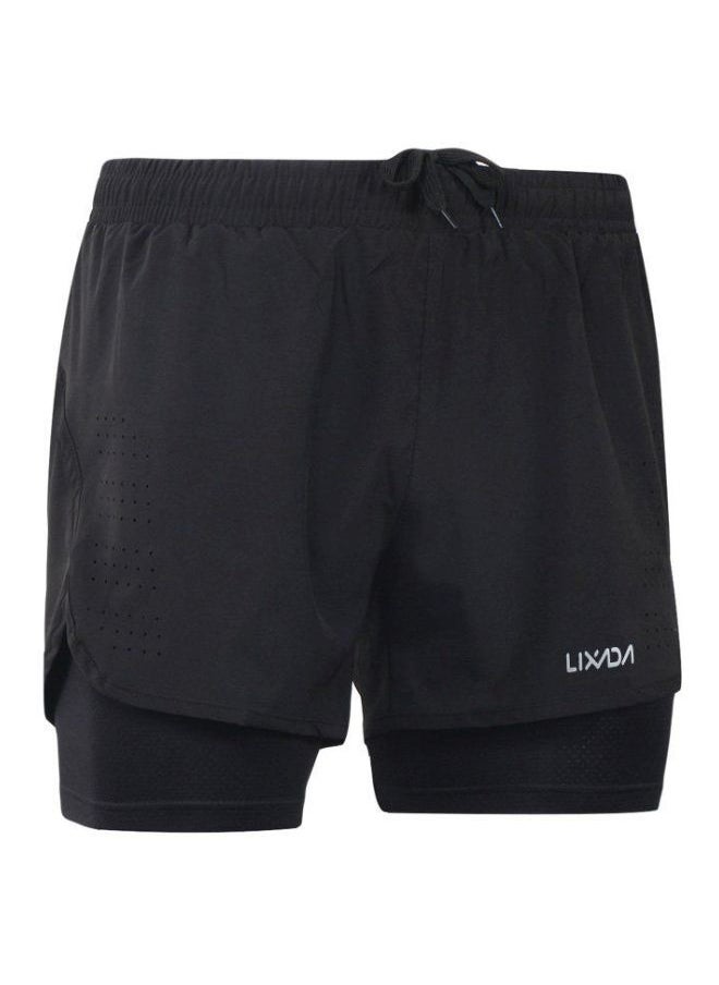 2-In-1  Breathable Jogging Cycling Shorts With Longer Liner