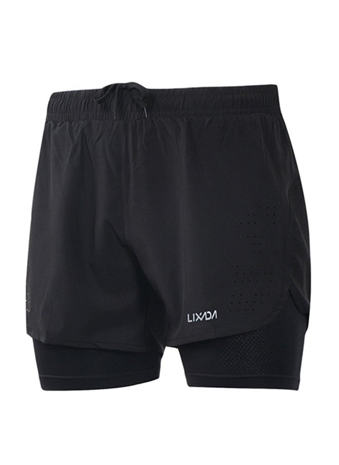 2-In-1  Breathable Jogging Cycling Shorts With Longer Liner