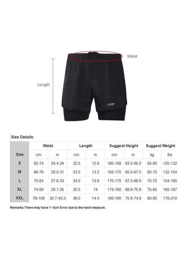 2-In-1  Breathable Jogging Cycling Shorts With Longer Liner