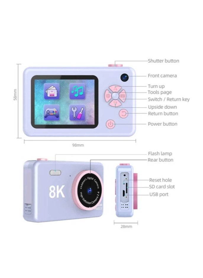 8K Portable Digital Children Camera HD Video Recoder