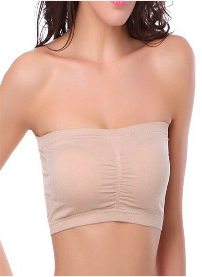 Strapless Women's One Line Thin Invisible Underwear Apricot Color