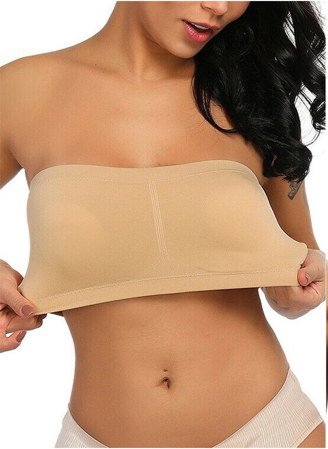 Strapless Women's One Line Thin Invisible Underwear Apricot Color