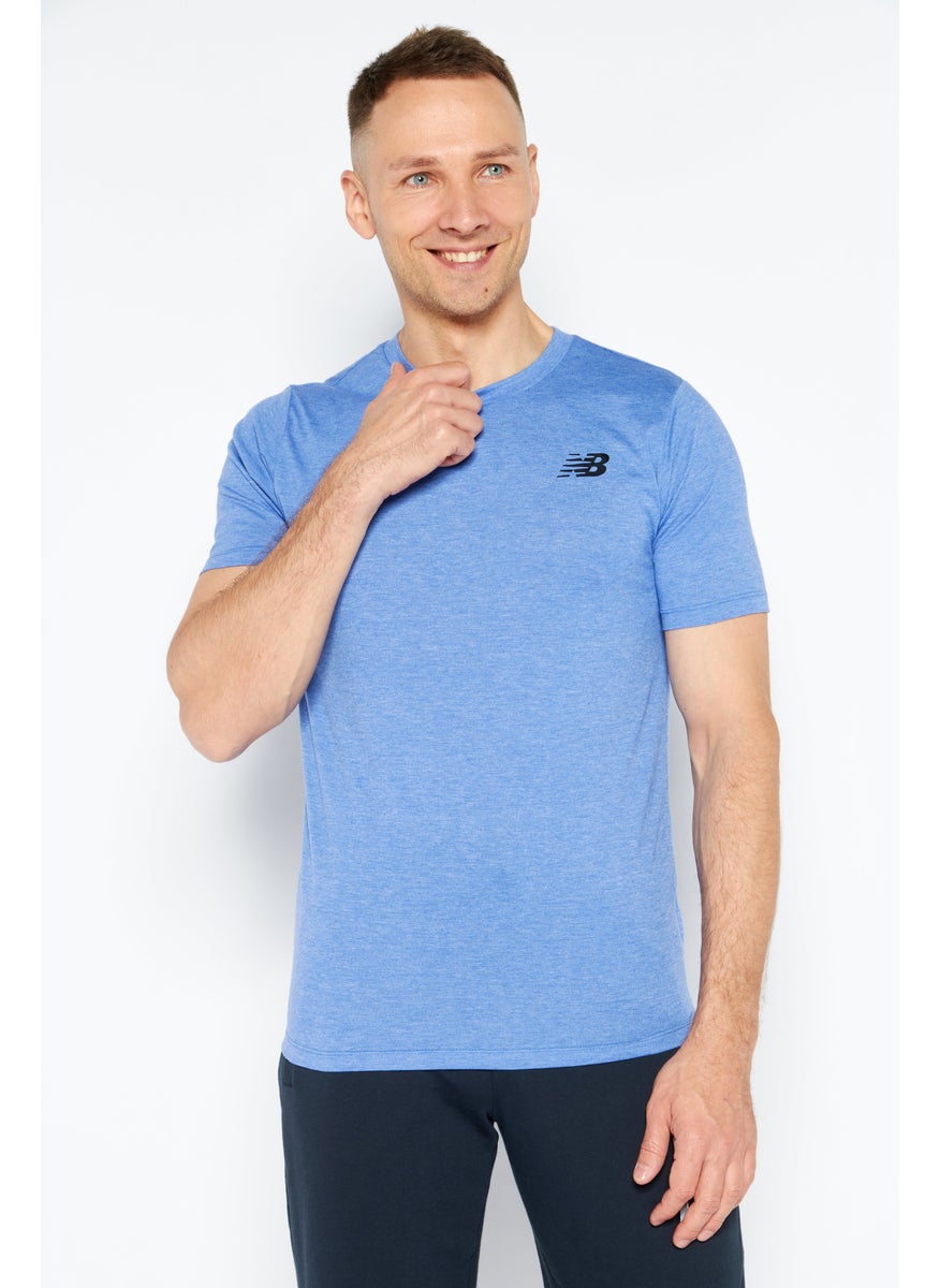 Men Sportswear Fit Short Sleeves Training T-Shirt, Blue