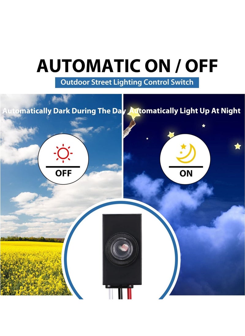 Dusk to Dawn Sensor for Outdoor Lighting 120-277V Photoelectric Switch Photocell Light Hardwired Post Eye Control Most Lamp Fixtures Bulbs