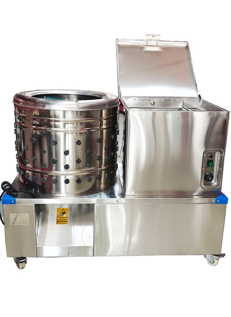 Stainless Steel Chicken Plucker machine with Scalder De-Feather Remover Poultry Machine.