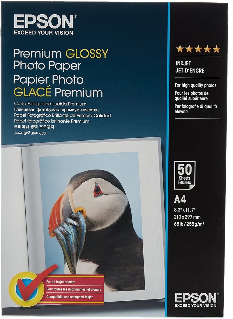 EPSON Premium Glossy Photo Paper - A4-50 Sheets