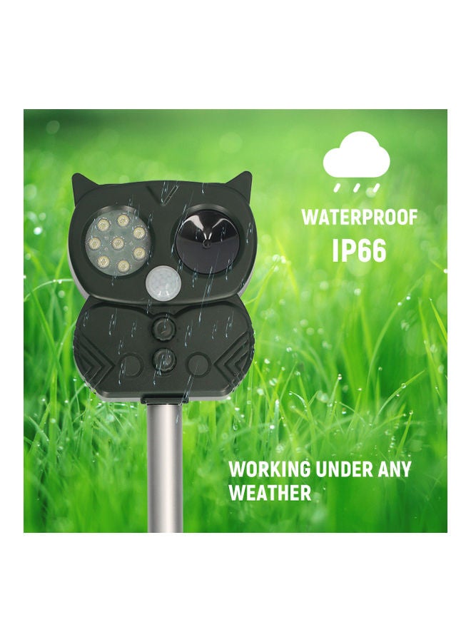 Solar Powered Ultrasonic Animal Scarer Black/Silver