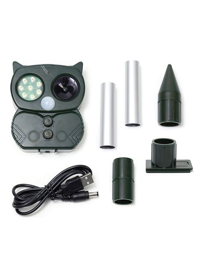 Solar Powered Ultrasonic Animal Scarer Black/Silver