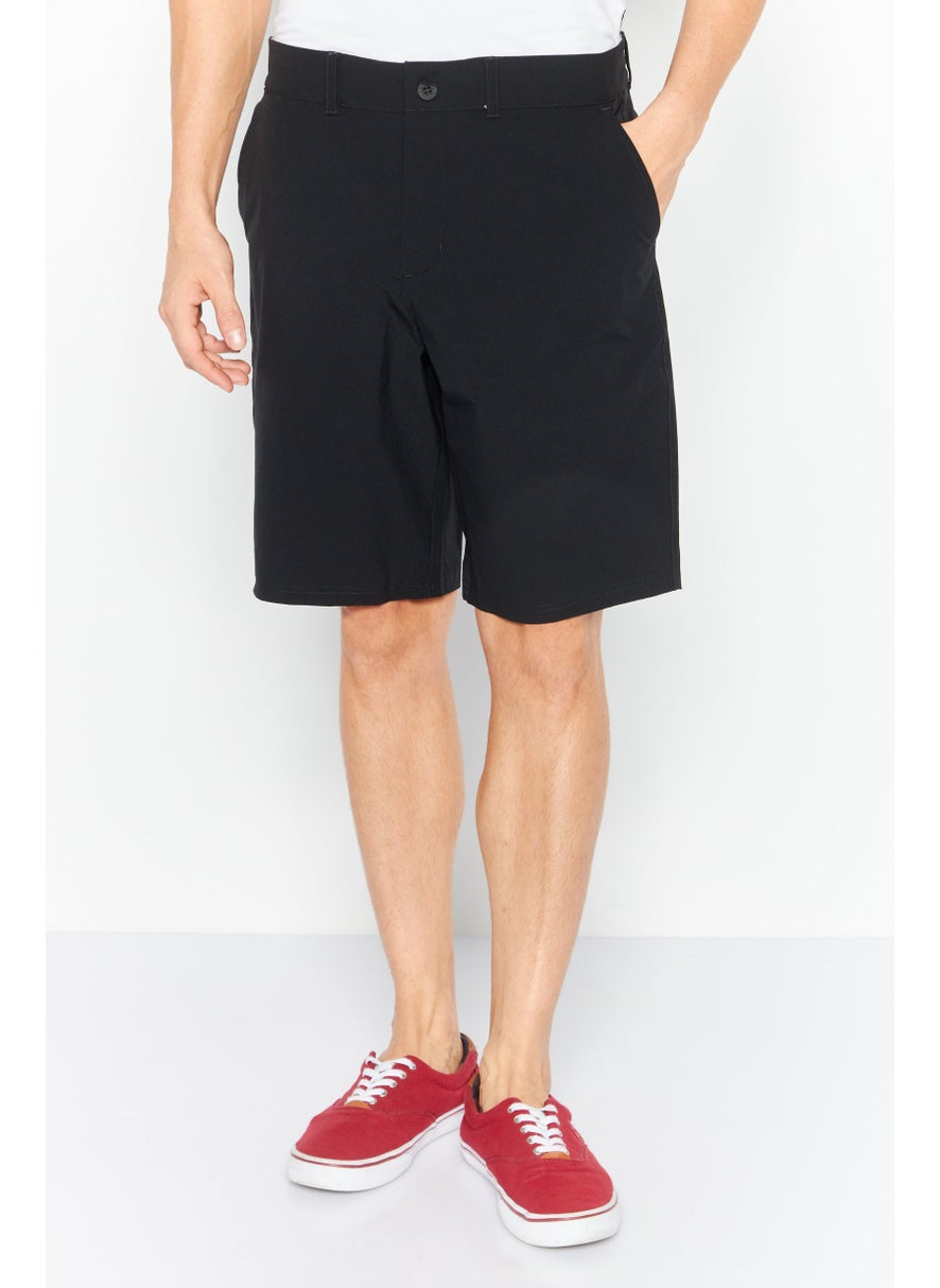 Men Sportswear Fit Brand Logo Golf Shorts, Black