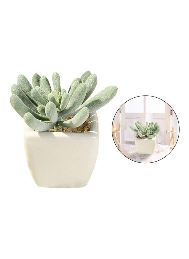 Artificial Plant With Pot Green/White