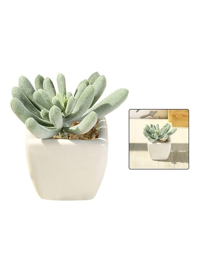 Artificial Plant With Pot Green/White