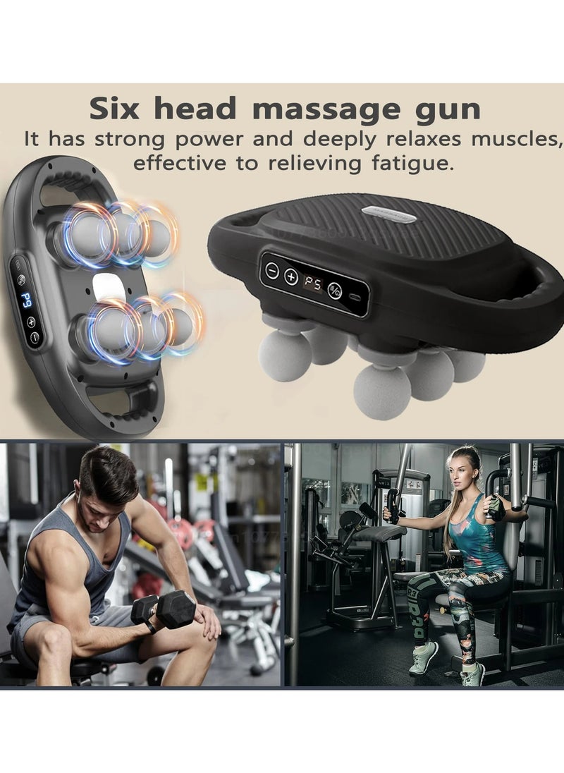 Arabic Professional 6 Headed Massage Gun Random colour