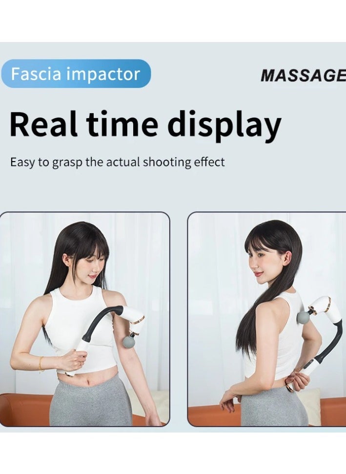 U-Shaped Back Massage Gun with 5 Massage Heads for Neck, Shoulder, Relax Gift for Mom, Dad