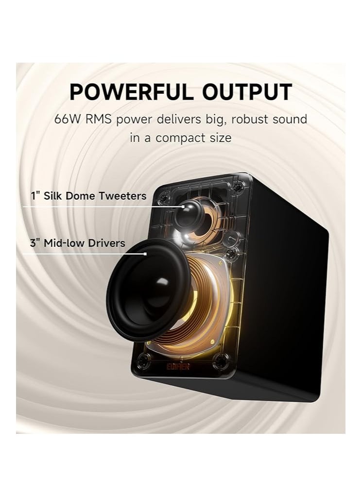 Edifier M60 Multimedia Speaker Bluetooth 5.3, 66W RMS, Hi-Res Audio & Hi-Res Wireless Audio, LDAC,3