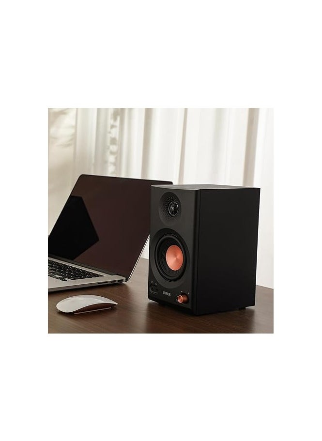 Edifier MR3 Powered Studio Monitor Speakers, Hi-Res Audio Certified Bluetooth V5.4 Active Bookshelf Speakers, 2.0 Computer Speaker with Headphone Output RCA AUX Balanced TRS Input - Black (Pair)