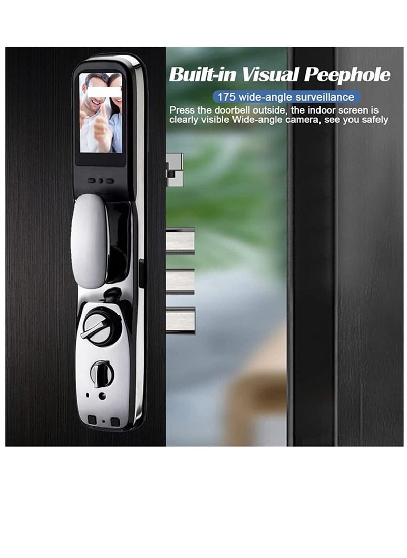 3D Face Real-time Intercom Smart Door Lock Security Face Camera Intelligent Fingerprint Password Biometric Electronic Key Unlock