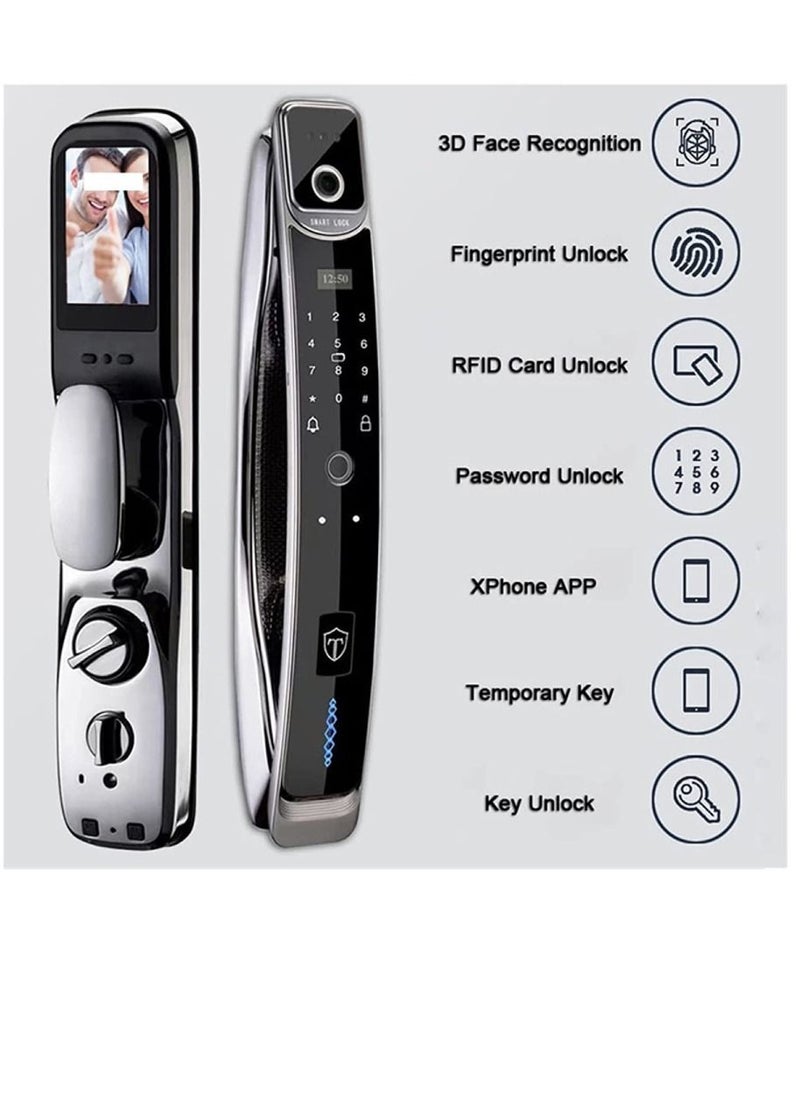 3D Face Real-time Intercom Smart Door Lock Security Face Camera Intelligent Fingerprint Password Biometric Electronic Key Unlock