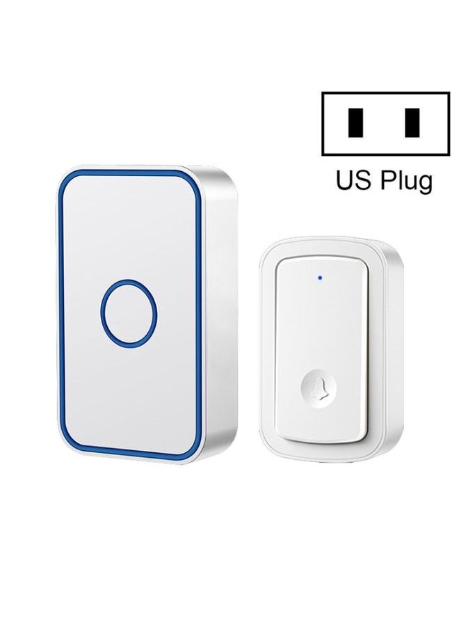 CACAZI A19 1 For 1 Wireless Music Doorbell without Battery, Plug:US Plug(White)